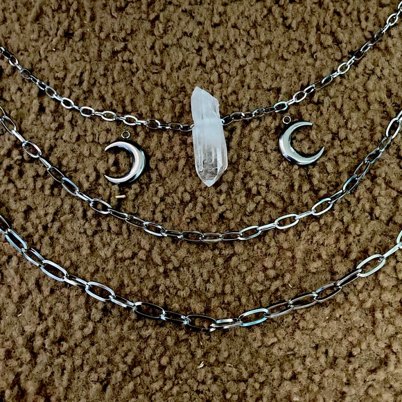 HP Crystal Moon Layered Steel Choker 🌙✨ - Picture 4 of 4